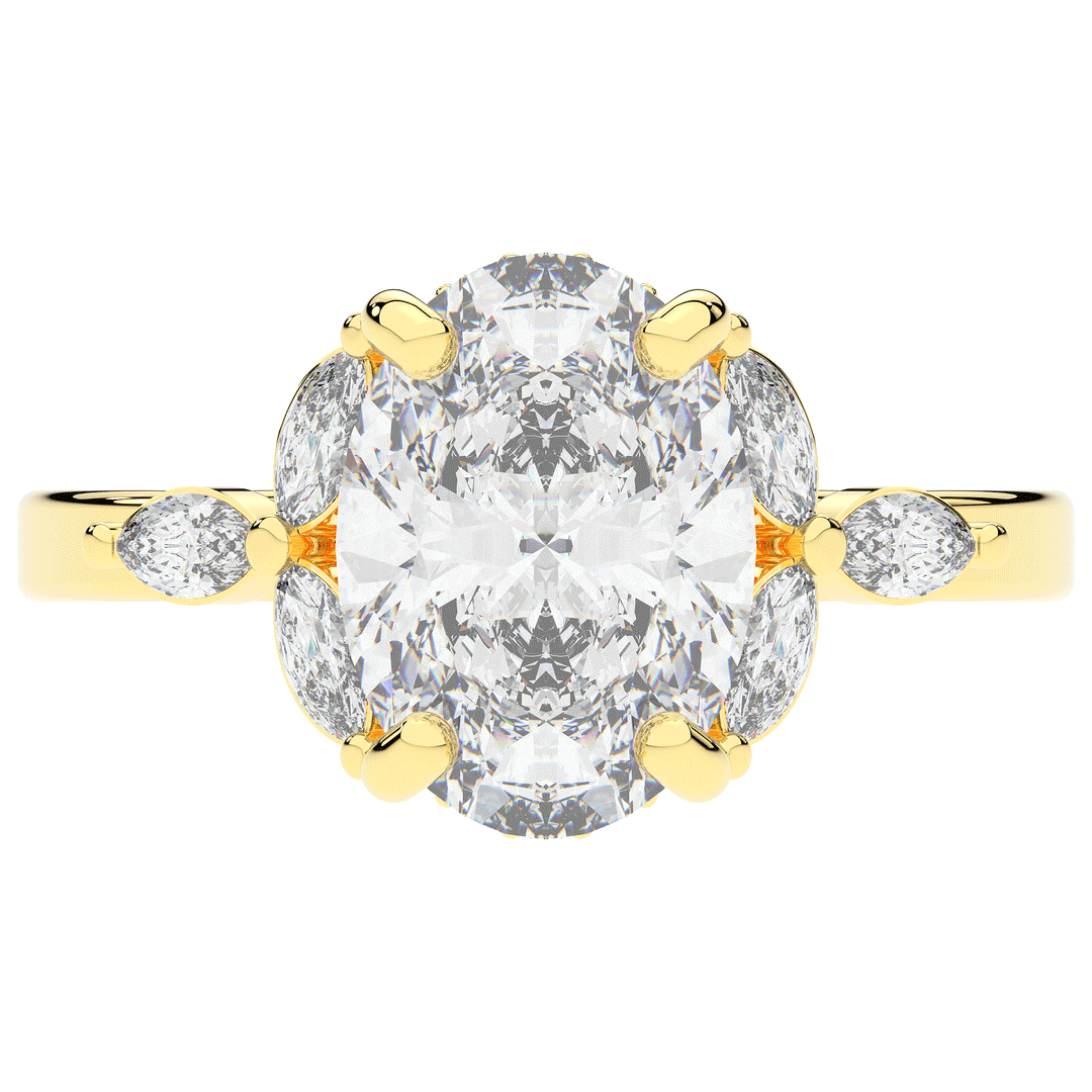 2.85CT.TW OVAL LAB DIAMOND ENGAGEMENT RING - Nazarelle