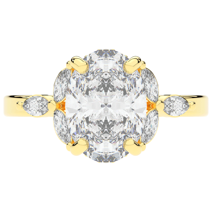 2.85CT.TW OVAL LAB DIAMOND ENGAGEMENT RING - Nazarelle