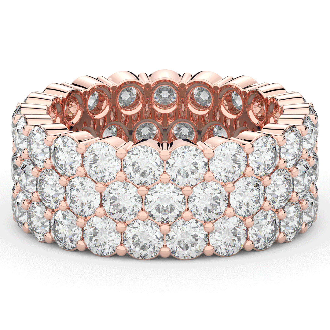 6.30CT.TW 3 ROW ROUND LAB DIAMOND ETERNITY WEDDING BAND - Nazarelle