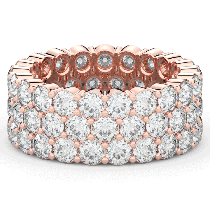 6.30CT.TW 3 ROW ROUND LAB DIAMOND ETERNITY WEDDING BAND - Nazarelle