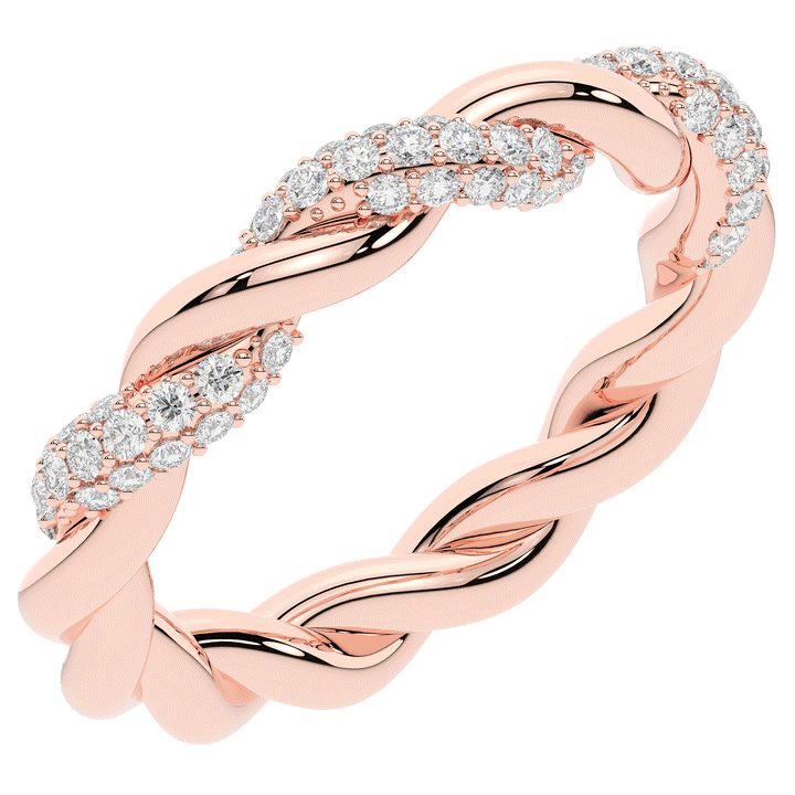 0.40CT.TW LAB DIAMOND TWIST WEDDING BAND - Nazarelle