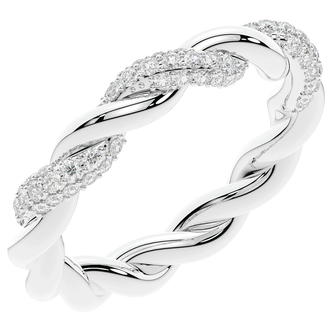 0.40CT.TW LAB DIAMOND TWIST WEDDING BAND - Nazarelle