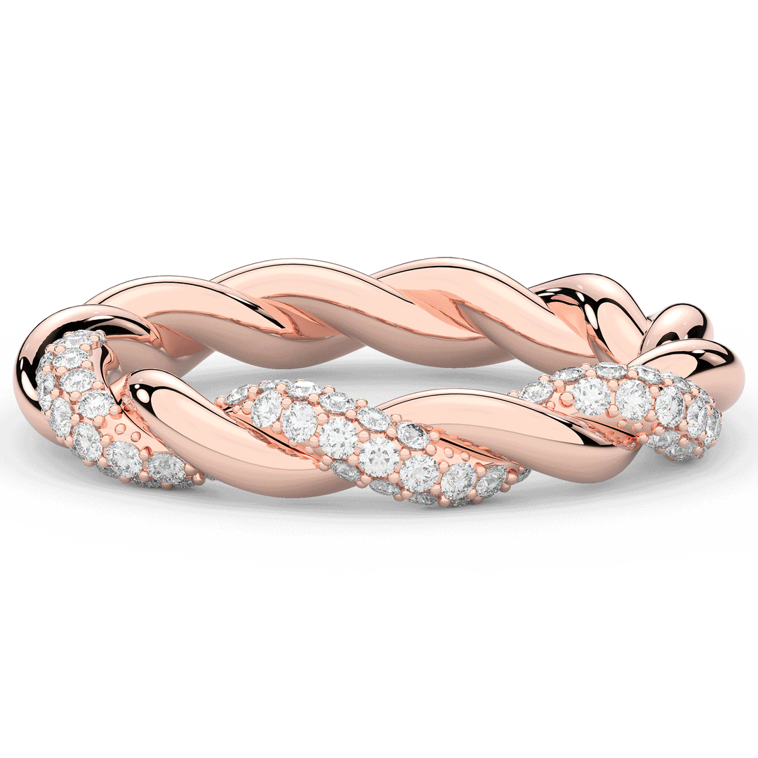 0.40CT.TW LAB DIAMOND TWIST WEDDING BAND - Nazarelle