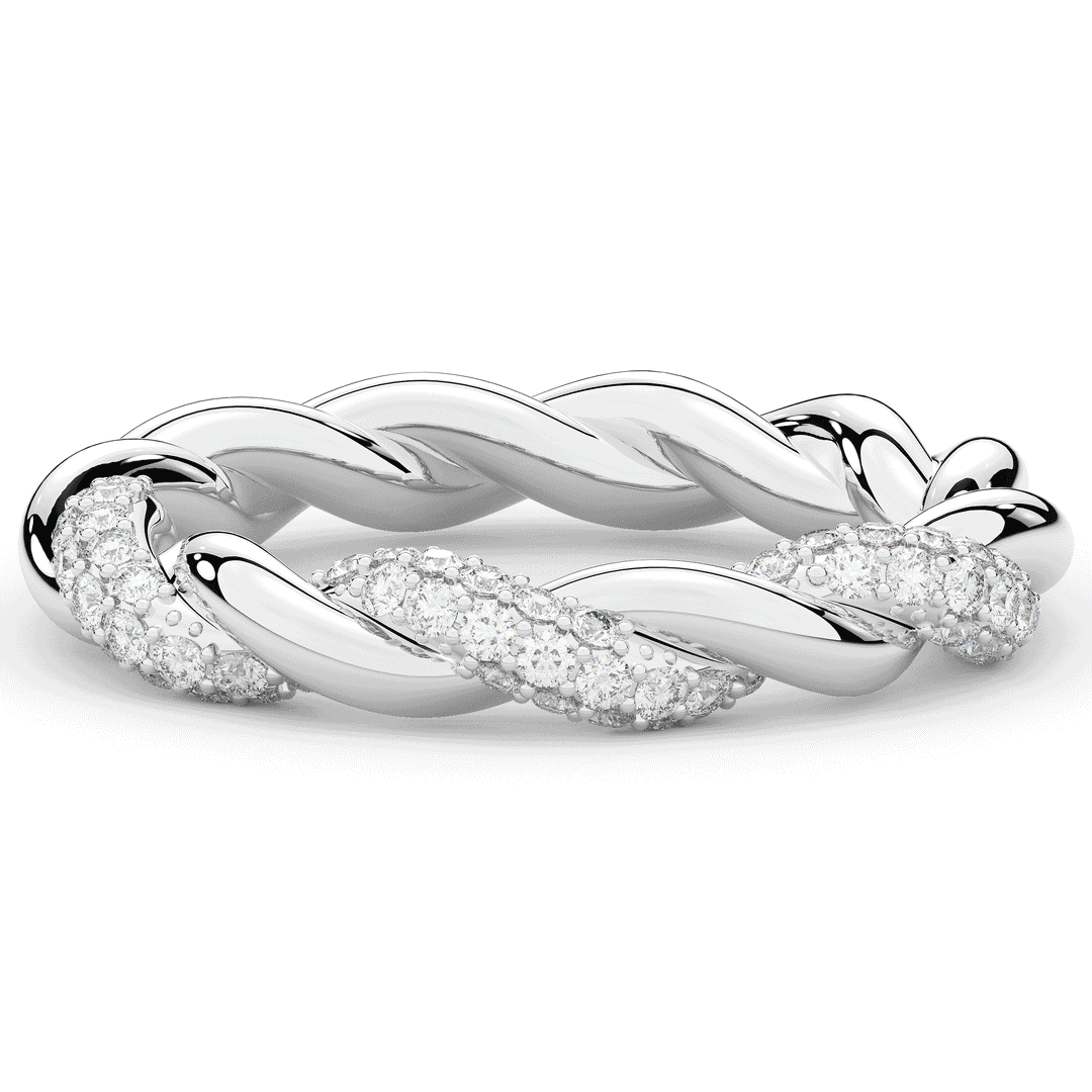 0.40CT.TW LAB DIAMOND TWIST WEDDING BAND - Nazarelle