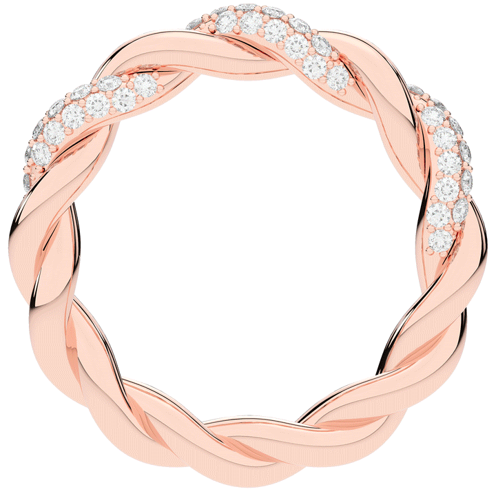 0.40CT.TW LAB DIAMOND TWIST WEDDING BAND - Nazarelle