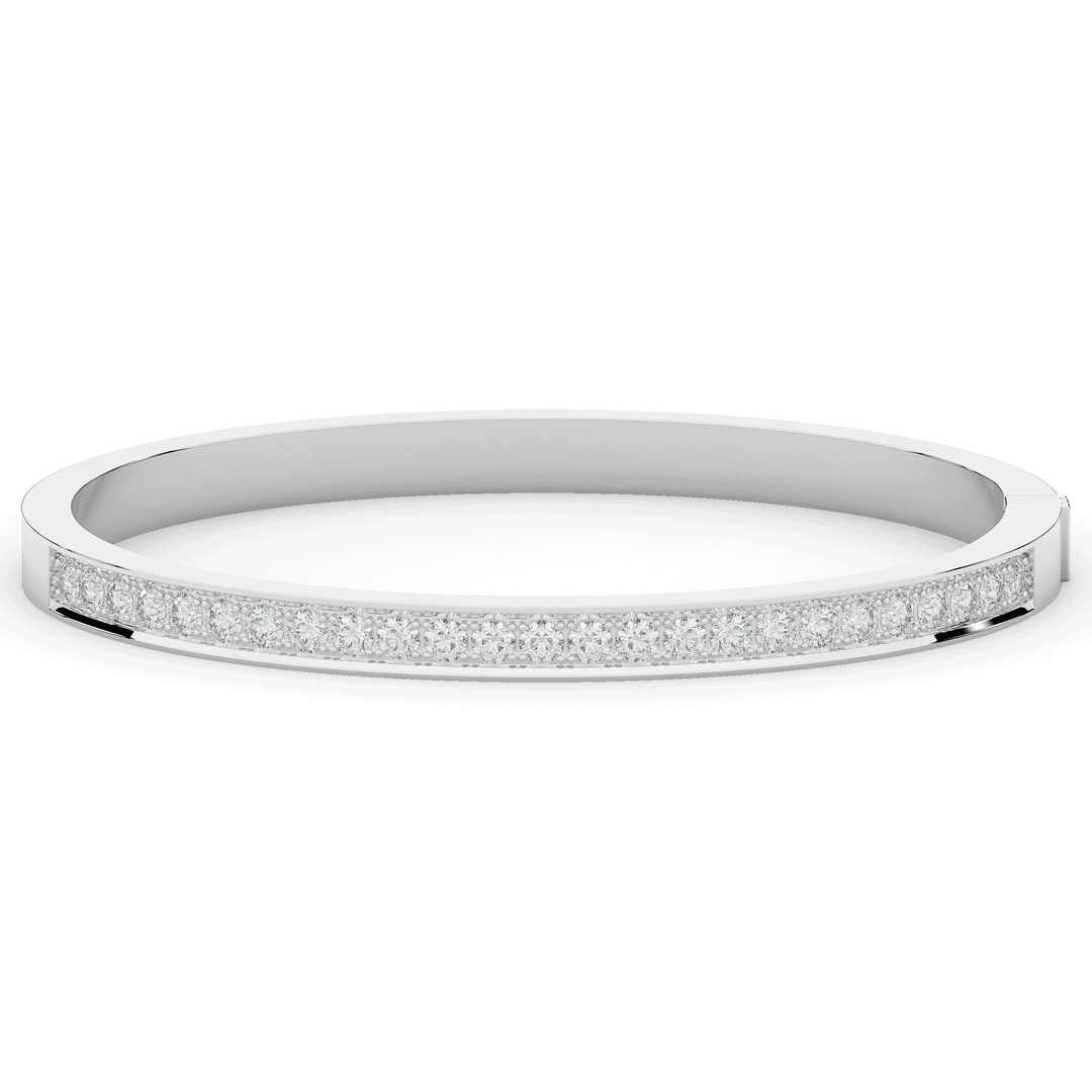 1.25CT.TW ROUND LAB DIAMOND BANGLE - Nazarelle