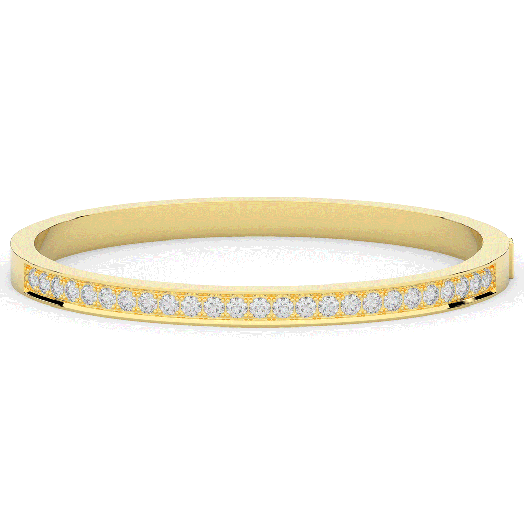 1.25CT.TW ROUND LAB DIAMOND BANGLE - Nazarelle