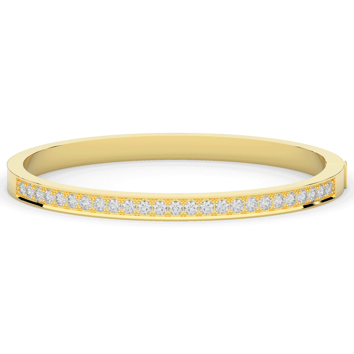 1.25CT.TW ROUND LAB DIAMOND BANGLE - Nazarelle