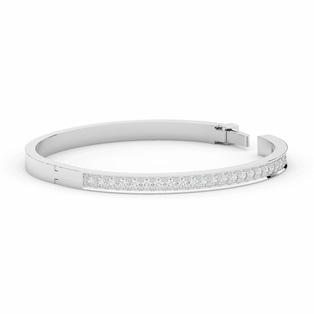 1.25CT.TW ROUND LAB DIAMOND BANGLE - Nazarelle