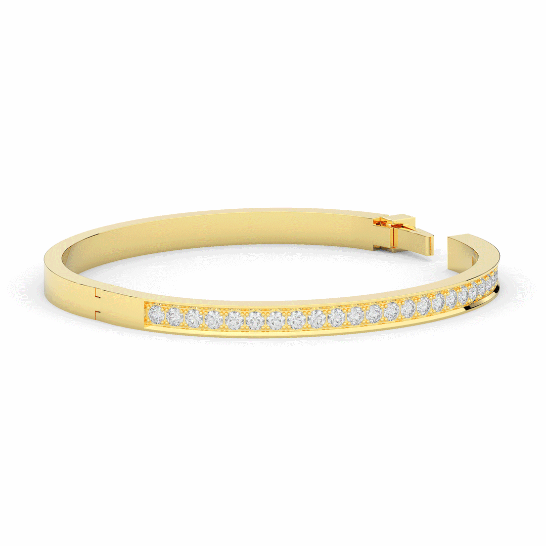 1.25CT.TW ROUND LAB DIAMOND BANGLE - Nazarelle