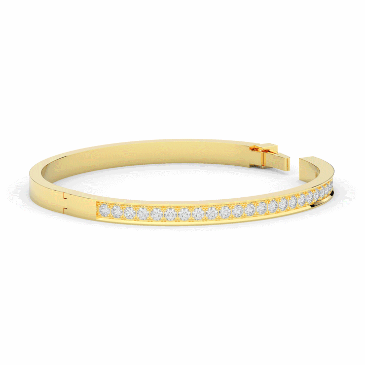 1.25CT.TW ROUND LAB DIAMOND BANGLE - Nazarelle