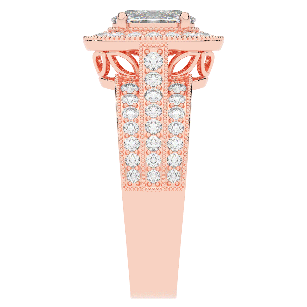 1.80CT.TW OVAL LAB DIAMOND HALO ENGAGEMENT RING - Nazarelle