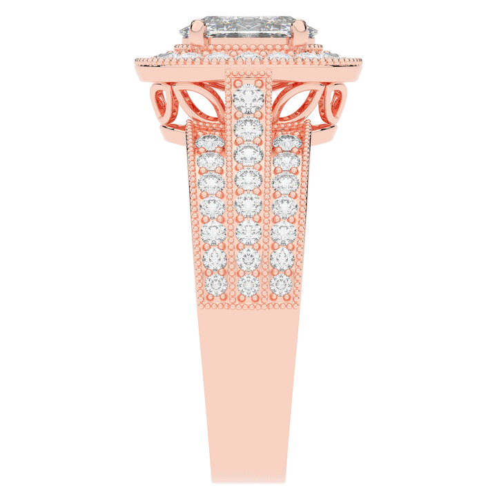 1.80CT.TW OVAL LAB DIAMOND HALO ENGAGEMENT RING - Nazarelle