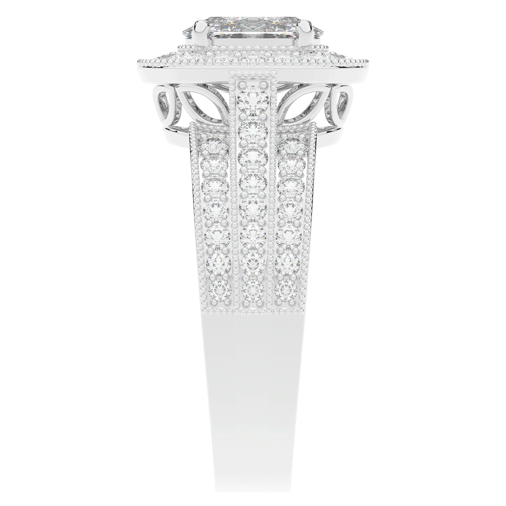 1.80CT.TW OVAL LAB DIAMOND HALO ENGAGEMENT RING - Nazarelle