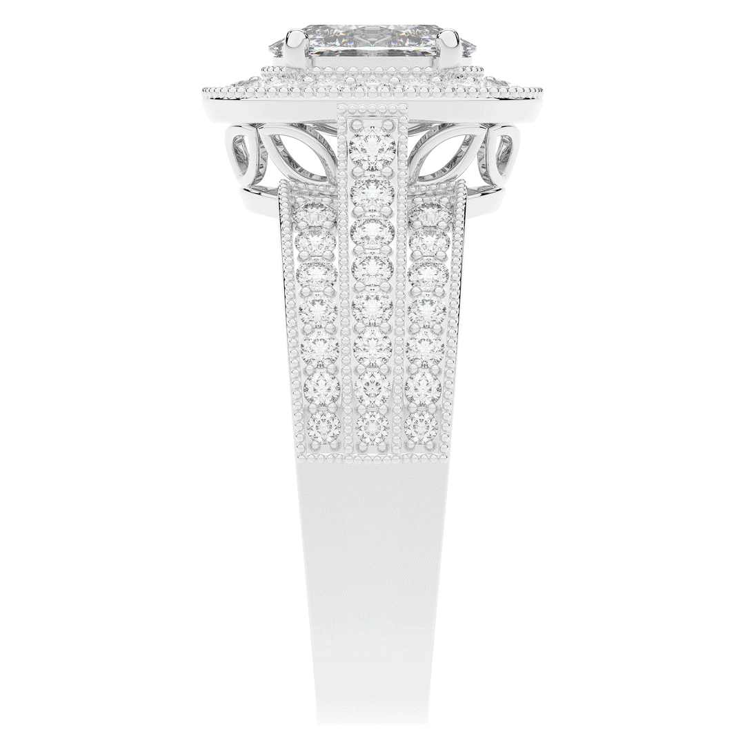 1.80CT.TW OVAL LAB DIAMOND HALO ENGAGEMENT RING - Nazarelle