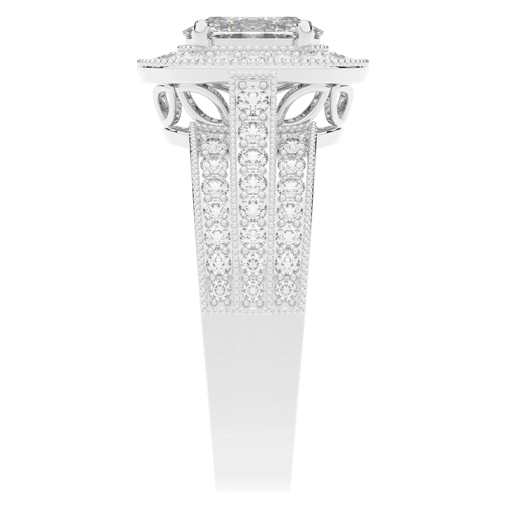 1.80CT.TW OVAL LAB DIAMOND HALO ENGAGEMENT RING - Nazarelle
