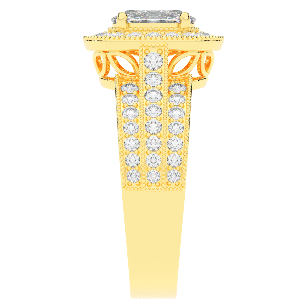 1.80CT.TW OVAL LAB DIAMOND HALO ENGAGEMENT RING - Nazarelle
