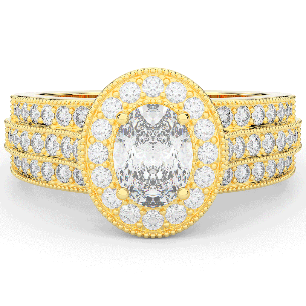 1.80CT.TW OVAL LAB DIAMOND HALO ENGAGEMENT RING - Nazarelle