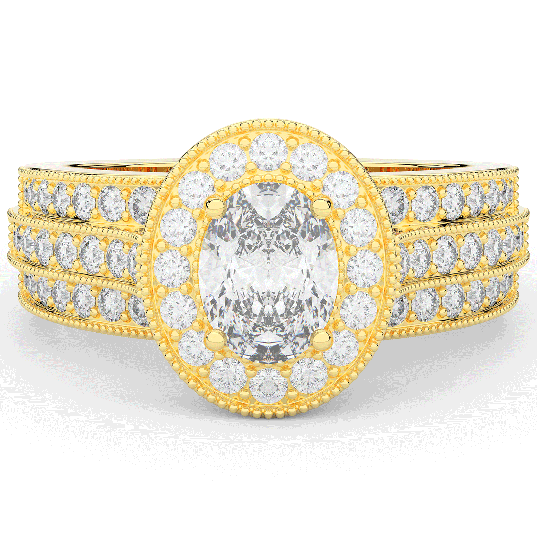 1.80CT.TW OVAL LAB DIAMOND HALO ENGAGEMENT RING - Nazarelle