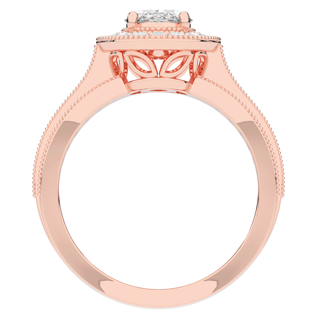1.80CT.TW OVAL LAB DIAMOND HALO ENGAGEMENT RING - Nazarelle