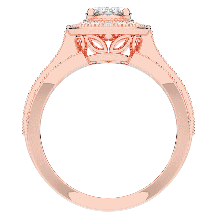 1.80CT.TW OVAL LAB DIAMOND HALO ENGAGEMENT RING - Nazarelle