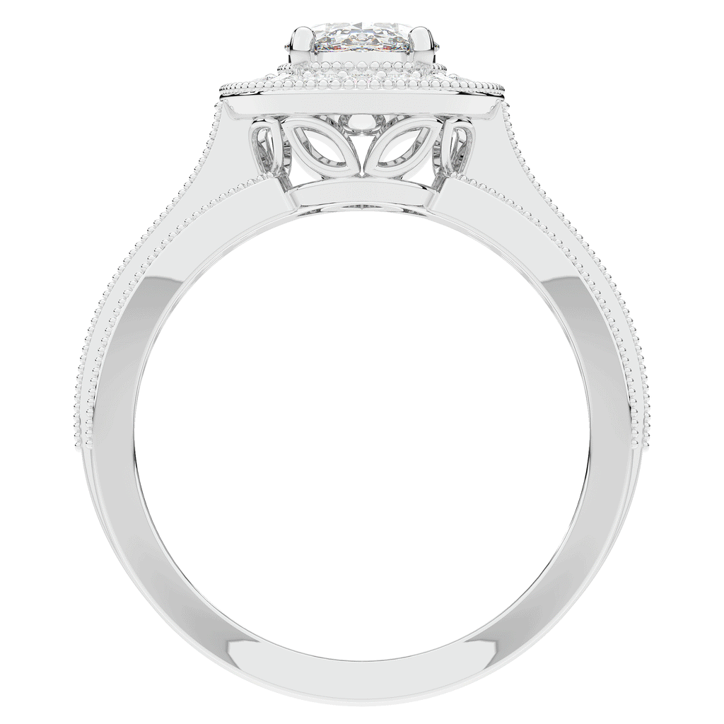 1.80CT.TW OVAL LAB DIAMOND HALO ENGAGEMENT RING - Nazarelle