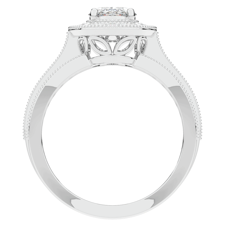 1.80CT.TW OVAL LAB DIAMOND HALO ENGAGEMENT RING - Nazarelle