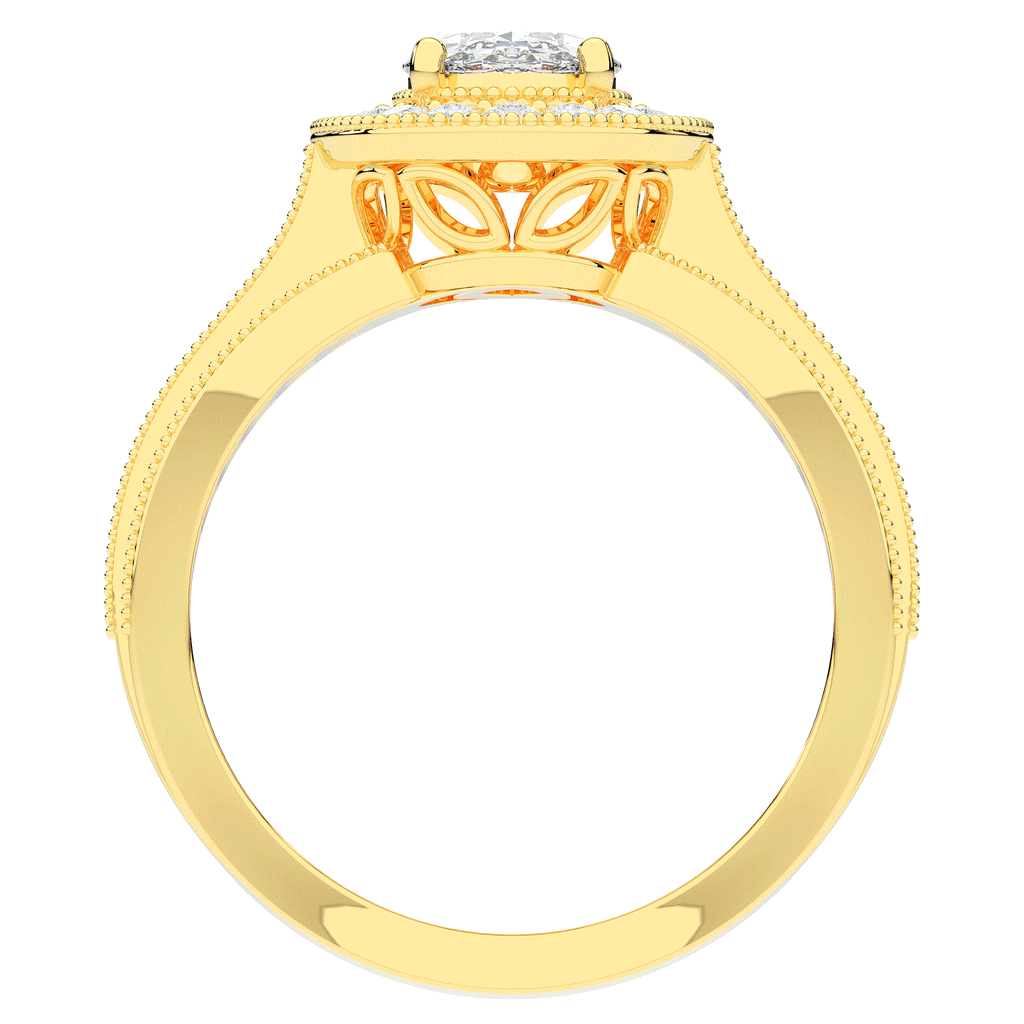 1.80CT.TW OVAL LAB DIAMOND HALO ENGAGEMENT RING - Nazarelle