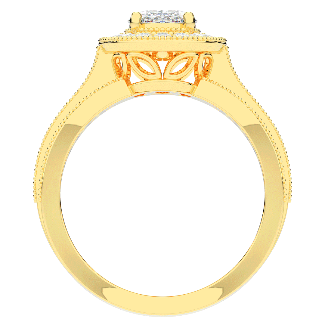 1.80CT.TW OVAL LAB DIAMOND HALO ENGAGEMENT RING - Nazarelle