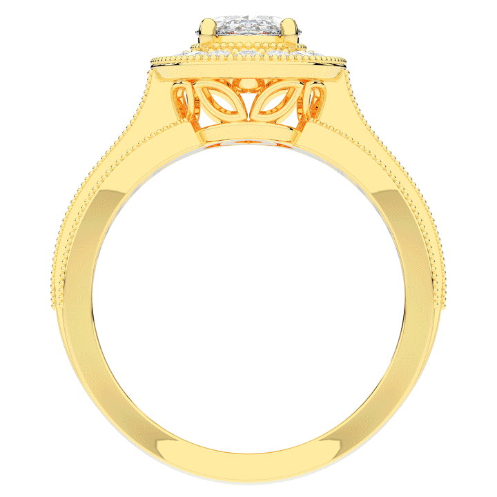 1.80CT.TW OVAL LAB DIAMOND HALO ENGAGEMENT RING - Nazarelle