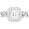 2.70CT.TW CUSHION LAB DIAMOND HALO TRIPLE TWIST ENGAGEMENT RING - Nazarelle