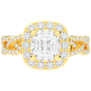 2.70CT.TW CUSHION LAB DIAMOND HALO TRIPLE TWIST ENGAGEMENT RING - Nazarelle