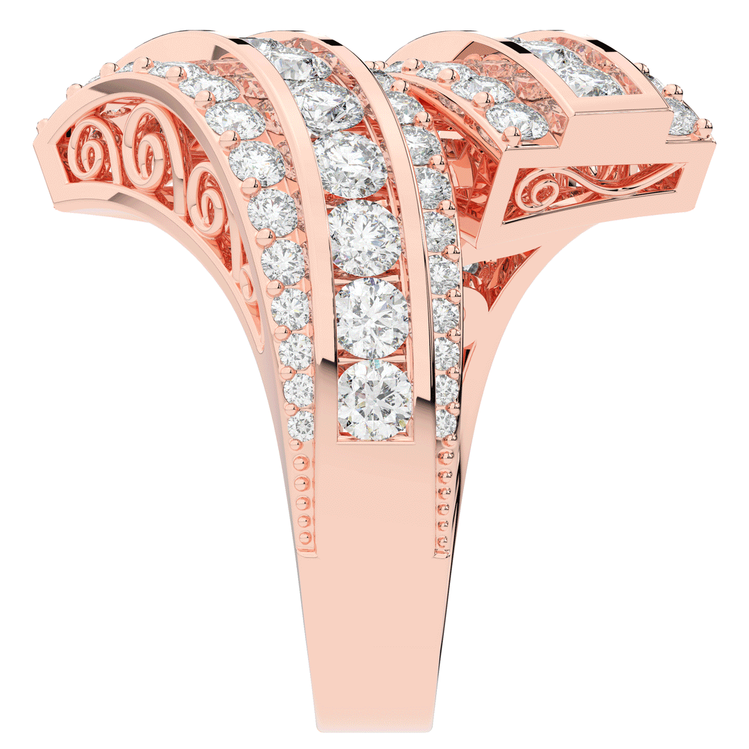 3.30CT.TW ROUND LAB DIAMOND BYPASS WEDDING BAND - Nazarelle