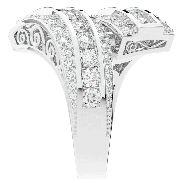 3.30CT.TW ROUND LAB DIAMOND BYPASS WEDDING BAND - Nazarelle
