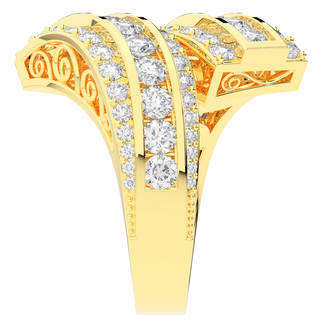 3.30CT.TW ROUND LAB DIAMOND BYPASS WEDDING BAND - Nazarelle