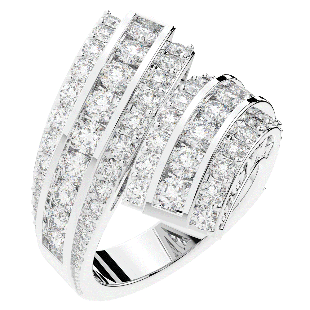 3.30CT.TW ROUND LAB DIAMOND BYPASS WEDDING BAND - Nazarelle