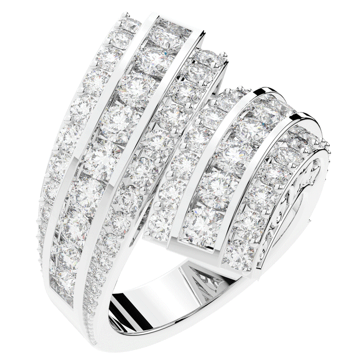3.30CT.TW ROUND LAB DIAMOND BYPASS WEDDING BAND - Nazarelle