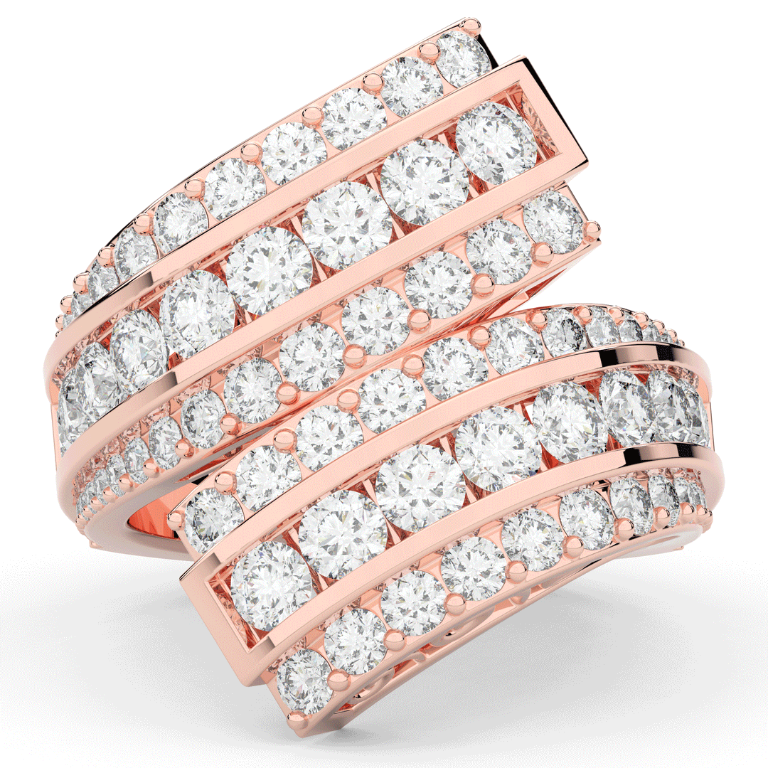 3.30CT.TW ROUND LAB DIAMOND BYPASS WEDDING BAND - Nazarelle