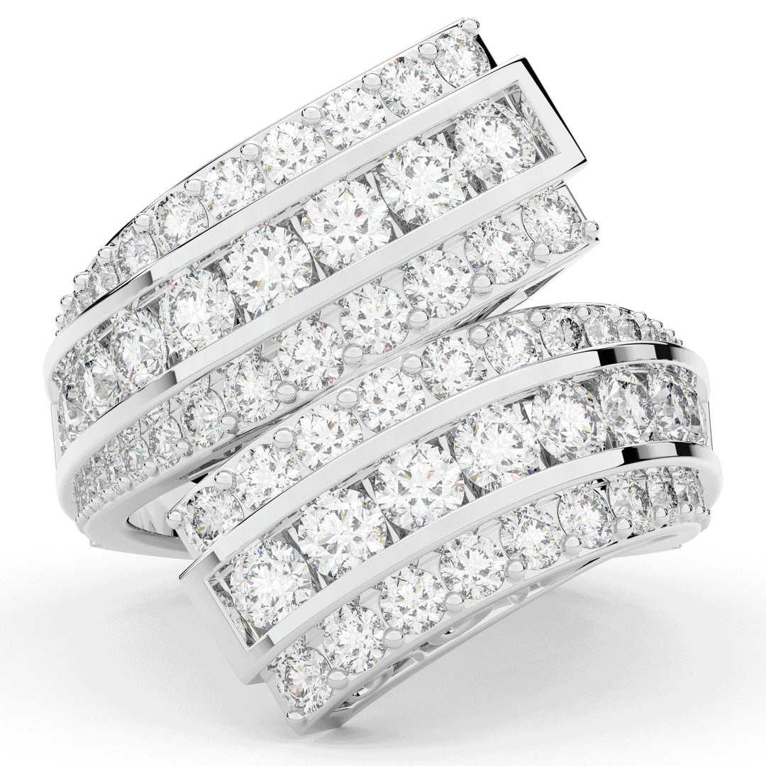 3.30CT.TW ROUND LAB DIAMOND BYPASS WEDDING BAND - Nazarelle