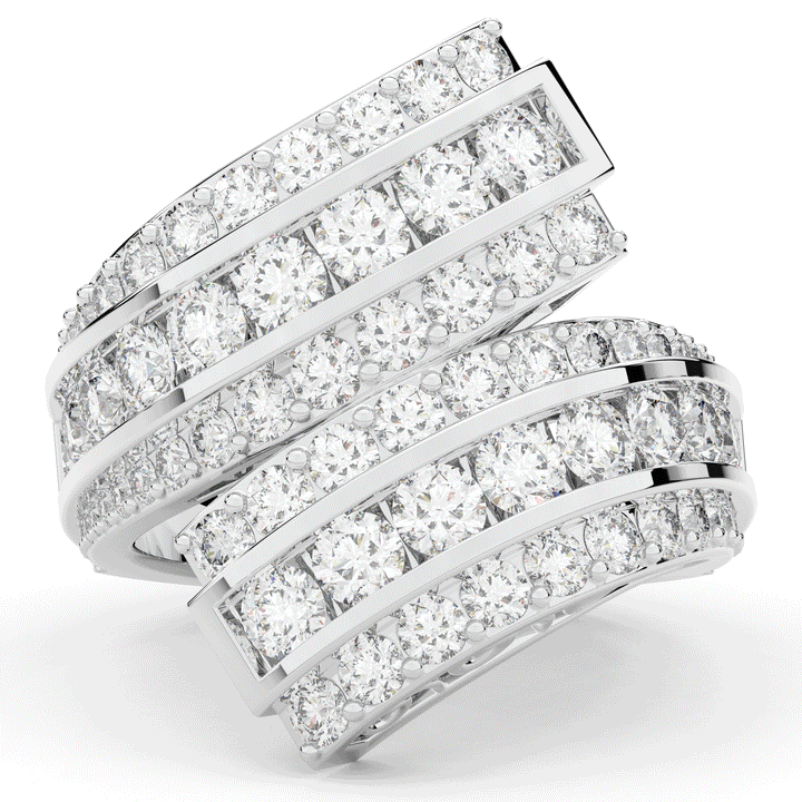 3.30CT.TW ROUND LAB DIAMOND BYPASS WEDDING BAND - Nazarelle