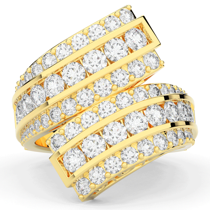 3.30CT.TW ROUND LAB DIAMOND BYPASS WEDDING BAND - Nazarelle