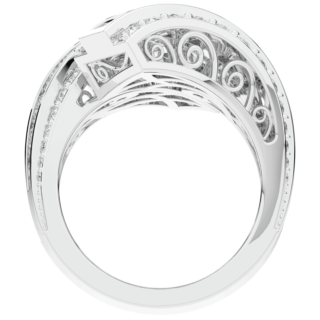 3.30CT.TW ROUND LAB DIAMOND BYPASS WEDDING BAND - Nazarelle