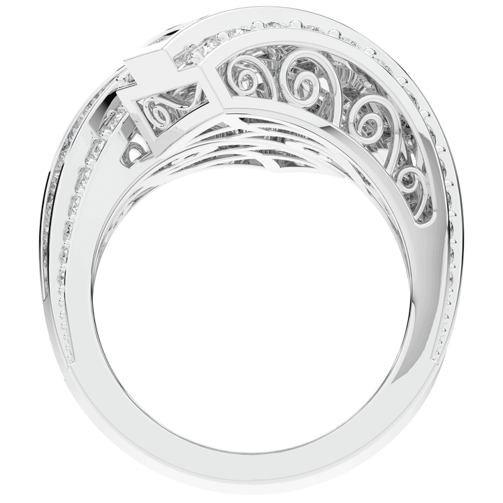 3.30CT.TW ROUND LAB DIAMOND BYPASS WEDDING BAND - Nazarelle