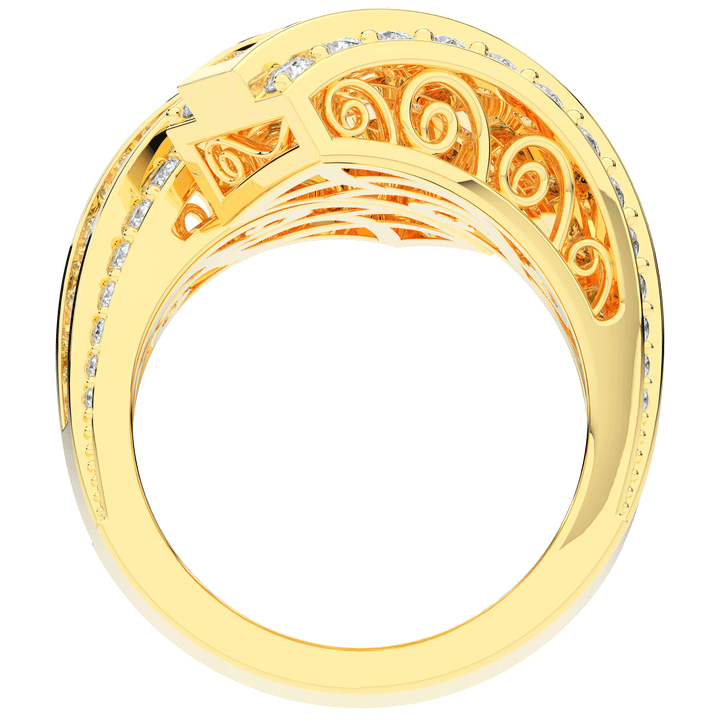 3.30CT.TW ROUND LAB DIAMOND BYPASS WEDDING BAND - Nazarelle