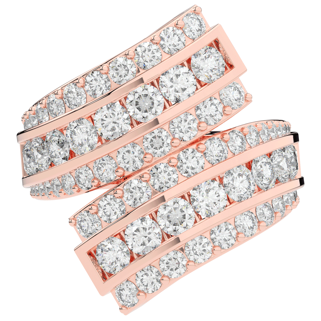 3.30CT.TW ROUND LAB DIAMOND BYPASS WEDDING BAND - Nazarelle