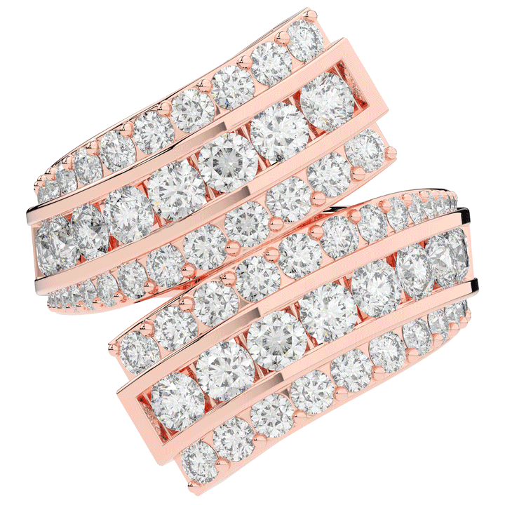 3.30CT.TW ROUND LAB DIAMOND BYPASS WEDDING BAND - Nazarelle