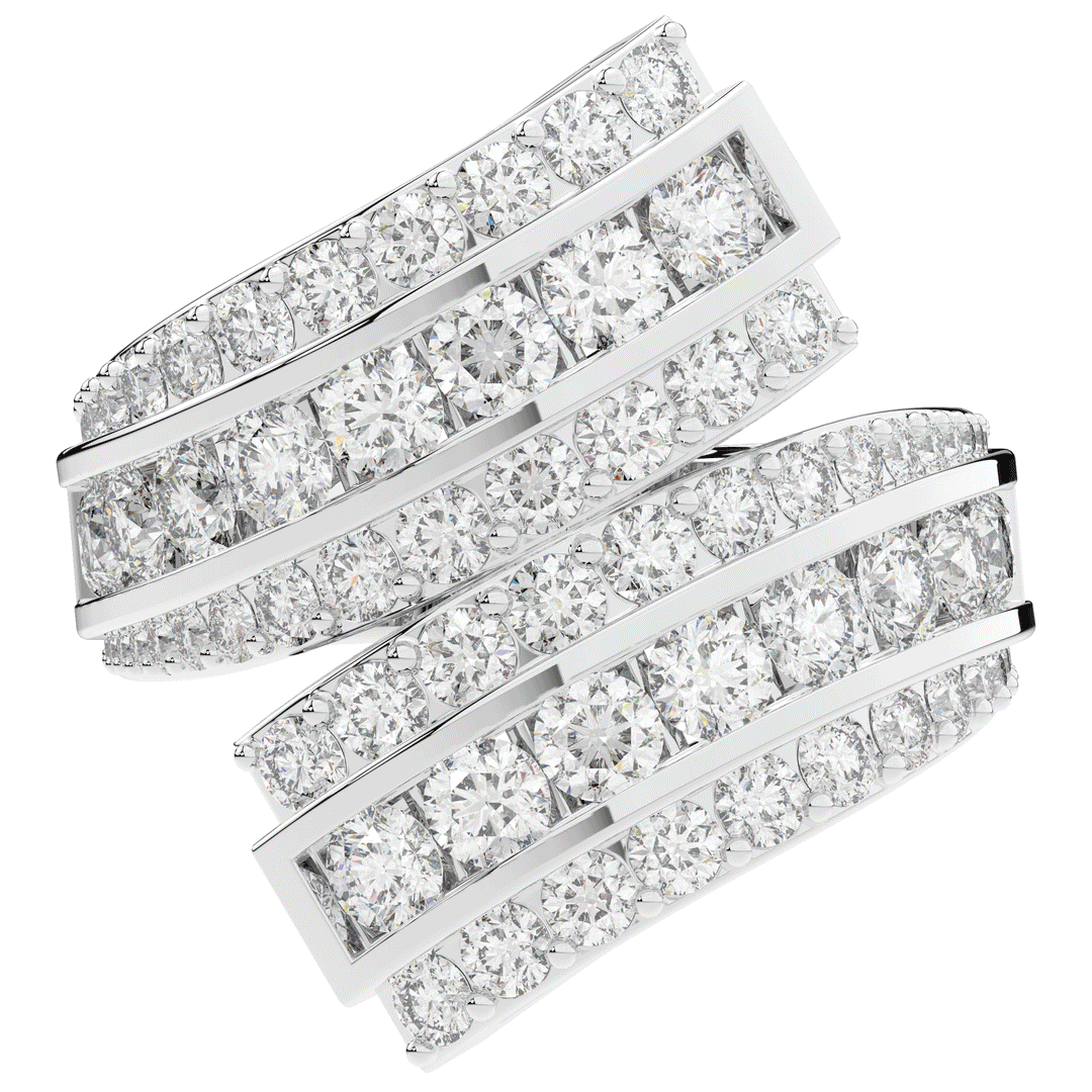 3.30CT.TW ROUND LAB DIAMOND BYPASS WEDDING BAND - Nazarelle