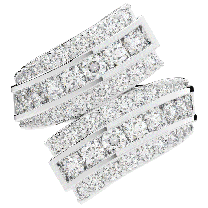 3.30CT.TW ROUND LAB DIAMOND BYPASS WEDDING BAND - Nazarelle