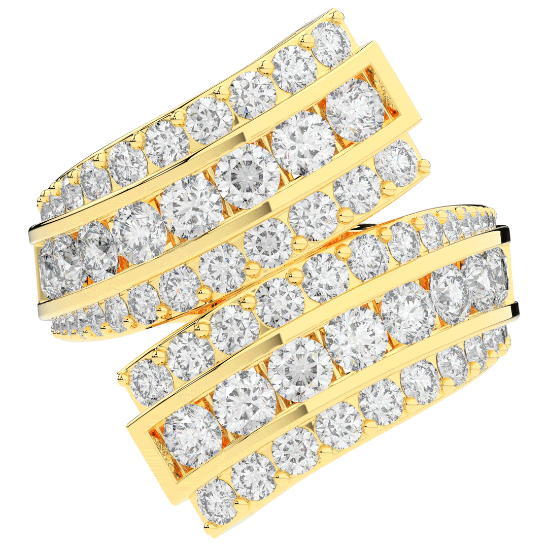 3.30CT.TW ROUND LAB DIAMOND BYPASS WEDDING BAND - Nazarelle