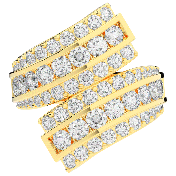 3.30CT.TW ROUND LAB DIAMOND BYPASS WEDDING BAND - Nazarelle